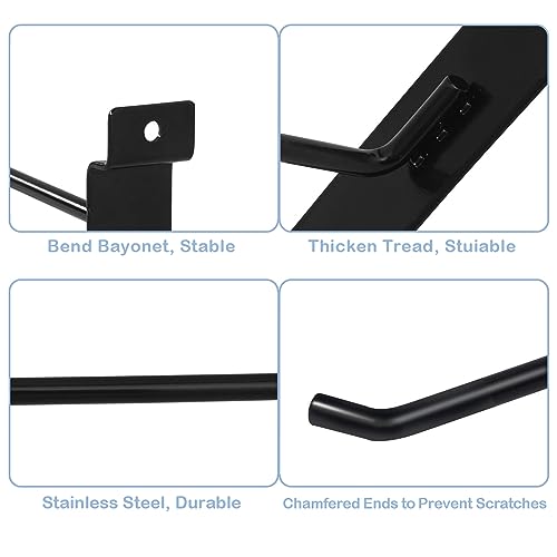 7Riversart 12 Pc Slatwall Hooks 8 Inch Slatwall Accessories Panel Display Hooks Slatwall Pegs Slatwall Hooks For Garage Storage Shop Retail Display,Black thumb #2