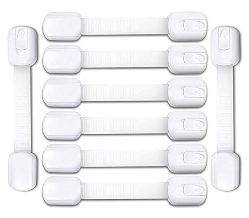 EliteBaby Baby Proofing Adjustable Child Safety Cabinet Locks, 8 Pack - Babylock Cabinet Latches to Baby Proof Cabinets, Drawers Locks | Child Safety Locks | No Drilling | 3M, Baby Shower Gifts
