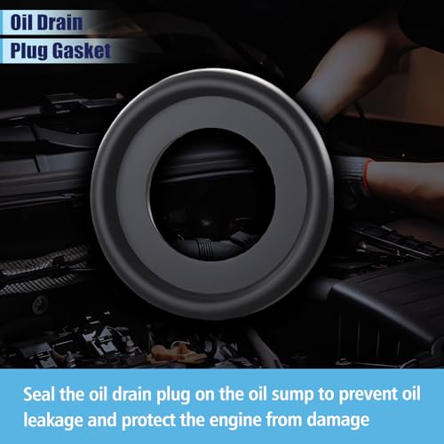 24Pcs Rubber Oil Drain Plug Gasket, Replace OEM#12616850 3536966 Black Engine Oil Pan Drain Plug Seal, M12 Car Oil Drain Plug Washers Seal Gasket, Compatible with Buick Cadillac GMC Chevrolet (M12) by Rovella - Image 4