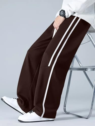 Image of GRECIILOOKS Korean Style Track Pants for Men - Loose Fit Lycra Cargo Joggers | Trendy Gym & Streetwear Bottoms with Utility Pockets (Available in Plus Size)