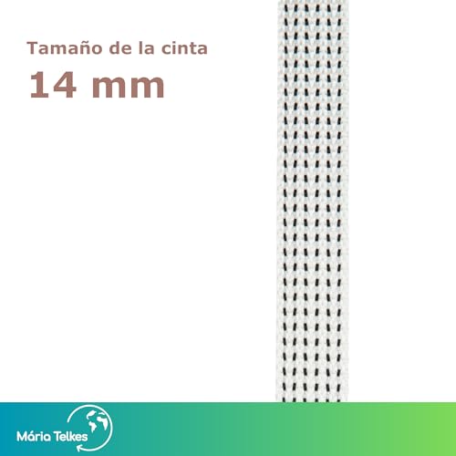 TELKES - Aufwickler für externe Rollläden, weißes Band, 14 mm x 5 m, integriert, klappbar, 180º aus PVC für Fenster, langes Band, einfache Installation, kompaktes Design, universell (Weiß, Gurt 14 mm)
