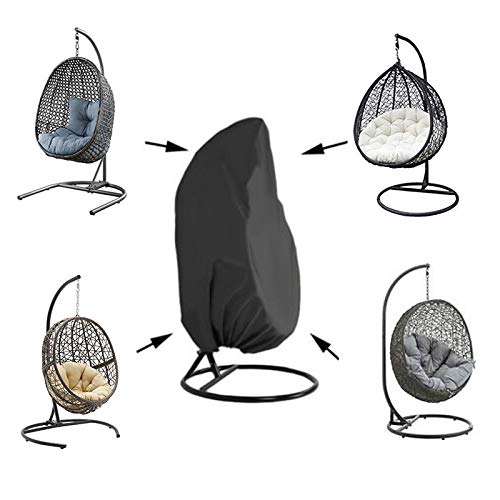 Preisvergleich Produktbild Silvotek Abdeckung für Hängesessel - Wasserdichtes Hängende Stuhlabdeckung mit strapazierfähigem Kordelzug, 210D Oxford Abdeckhauben für Schwebesessel hängekorb Abdeckung - Schwarz
