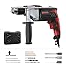 Trapano a Percussione, Meterk 950W 2800 RPM Trapano a Percussione 2 in 1,Impugnatura Girevole a 360 °,Cassetta Degli Attrezzi &12 kit Trapano,Grilletto a 17 Velocità,Adatto per Legno, Muratura,Acciaio