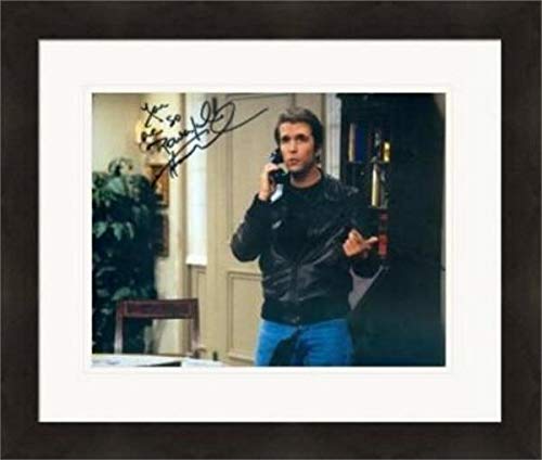 Sports Memorabilia Autograph Warehouse 388068 8 x 10 in. Henry Winkler Autographed Matted & Framed Photo - Fonzie Happy Days No.SC7 Inscribed You are So Powerful