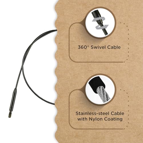 Image of Knitter's Pride Black Nylon Coated Stainless Steel Swivel Cables - 50 inch inch