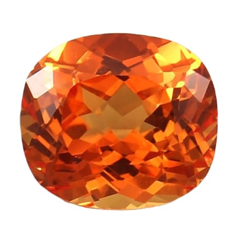 Saphir orange de Ceylan 10x9mm, pierre précieuse coussin de prestige pour bague