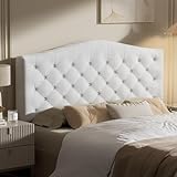 HOMRELEXA King Headboard Only, Modern Button-Tufted Upholstered Headboard King Size with 4" Thickened High-Density Sponge, Luxury Chenille Fabric, Easy Assembly, Beige