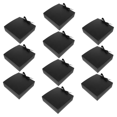 Beatifufu 10 piezas Cajas de Negras Kraft Grueso con Tapa Abatible Resistentes y Elegantes para Dulces y Embalaje de Presentes para Fiestas y Cumpleaños