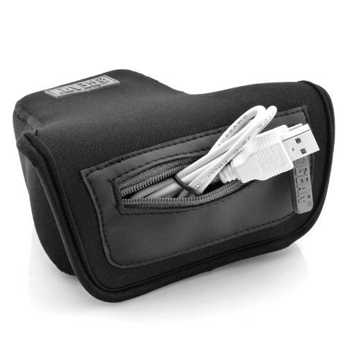Funda para cámara pequeña USA Gear neopreno negra miniatura 3