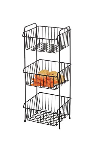 Preisvergleich Produktbild Delfinware Gemüseregal, 3-stöckig, Schwarz