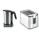 Braun Wasserkocher WK 5115 BK – IDCollection Teekocher mit Schnellkochsystem, 1,7 L Füllmenge, 3000 Watt, Schwarz/Edelstahl & Krups KH442D Control Line Premium Toaster | 850 W | Silber/ Schwarz