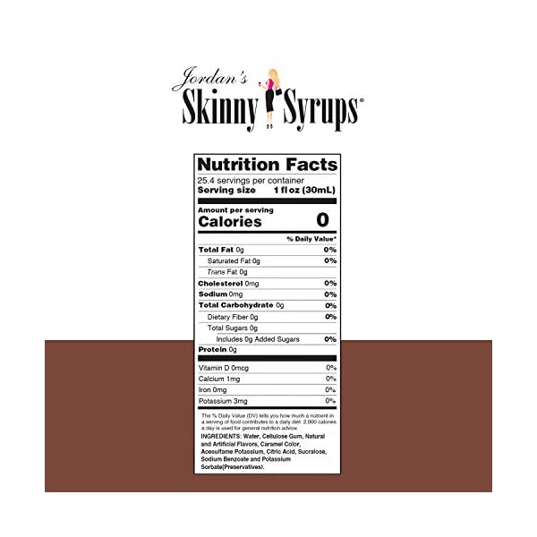 Jordan's Skinny Syrups Sugar Free Coffee Syrup, Peanut Butter Cup