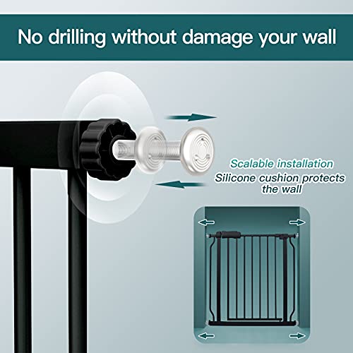 Cosend Extra Wide Baby Gate Tension Indoor Safety Gates Black Metal Large Pressure Mounted Pet Gate Walk Through Long Safety Dog Gate For The House Doorways Stairs (66.93"-71.65"/170-182Cm, Black) #TOP3