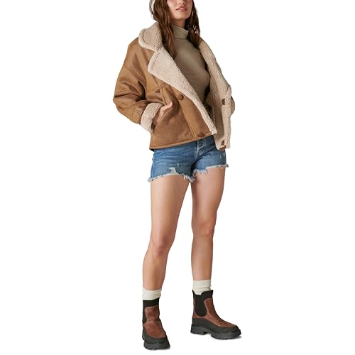Lucky Brand Women's Faux Shearling Moto Jacket4