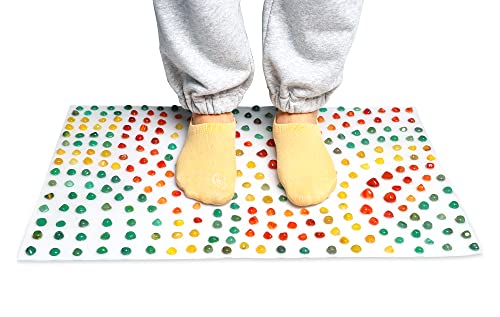Byriver Rock Stone Foot Massage Mat Rug, Acupressure Reflexology Acupuncture Mat, Stress Anxiety Pain Relief Foot Massager, Improve Blood Circulation, Gift For Men Women Mom Dad 15.7"*23.6" #TOP1