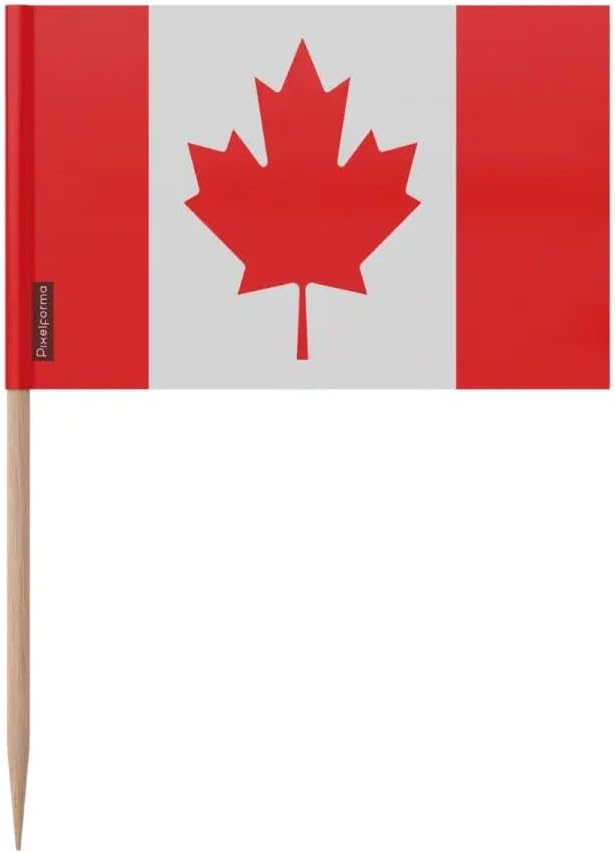 Canada Flag Toothpicks in Various Sizes 100 Pieces 12 cm
