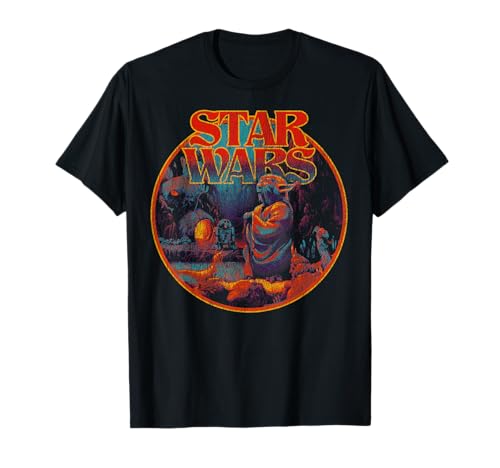 T-shirt Star Wars 70's Styler Circle Portrait logo pour les fans de la saga