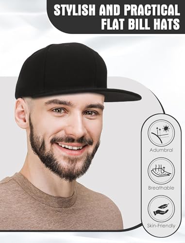 Image of 10 Pack Blank Snapback Hats for Men Flat Brim Hats Baseball Caps Bulk