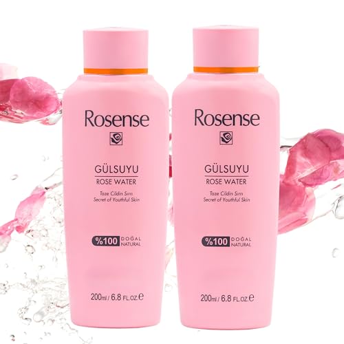 Rosenwasser 2x200ml Gesichtswasser Toner Gesichtspflege Gesichtsreinigung Vorratspack Naturkosmetik von Rosense vegan & dermatologisch bestätigt ohne Zusatz von Alkohol reife & alle Hauttypen
