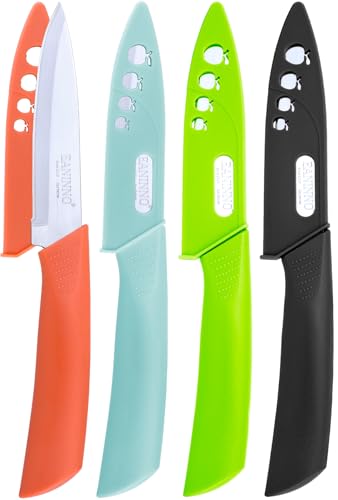 EANINNO Paring Knife, 4 inch Kitchen Knives Set with Cover Small...