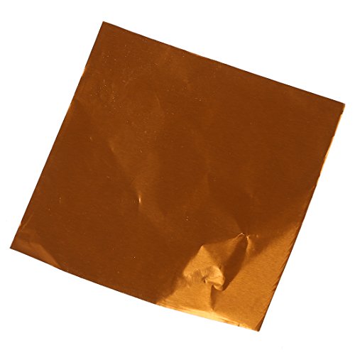 SODIAL Cute 100pcs Sweets Candy Package Foil Paper Chocolate Lolly Foil Wrappers Square (Orange)