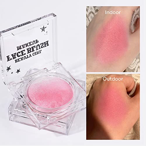 Kyda Pink Blush Powder, Pink Face Highlighter Baked Blush thumb #5