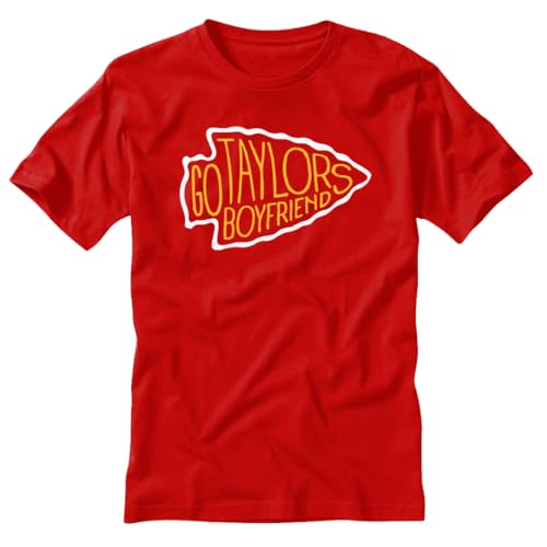 Go Taylors Boyfriend Red Short Sleeve T Shirt (US, Alpha, Medium, Regular, Regular, Red)