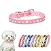 Puppy Dog Collar with Crystal Diamond Colorful Bling Girl Puppy Cat Collars Pink XXS