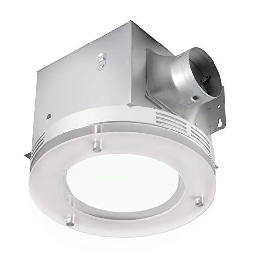 Tosca 7117-02-BN Bathroom Fan Integrated LED Light Ceiling Mount Exhaust Ventilation 1.5 Sones 80 CFM, Frosted Glass
