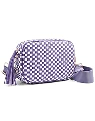 Woven Crossbody Bag - Cloudy Purple White