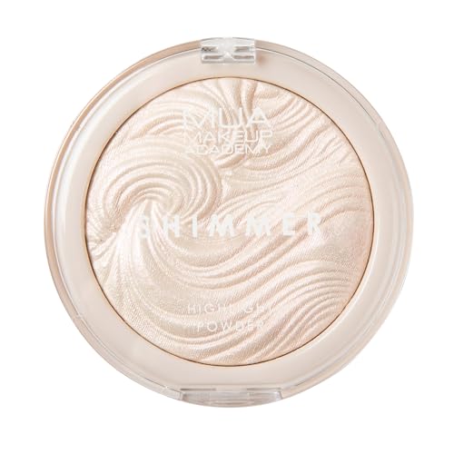 MUA Makeup Academy Shimmer Highlighter Powder, Peach Diamond - Highly Pigmented Glow Finish, 8 g