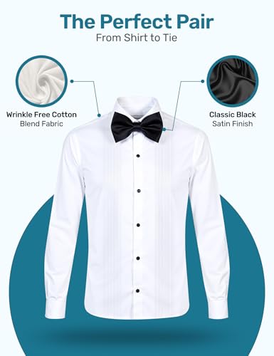 S.H. Churchill & Co. Boy's White Tuxedo Shirt with Bow Tie and Studs, 63