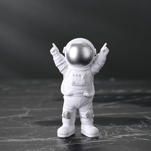 Set 4 Piezas Estatuas Astronauta Plata miniatura 4