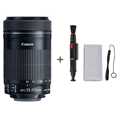 Canon 55-250mm f/4-5.6 55-250 mm IS STM Lens,black + Cleaning Kit(Lens cloth,Lens pen) & Anti-loss rope