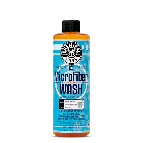 Chemical Guys Microfiber Cleaning Cloth and Car Wash Towel Detergent - Concentrated Cleaner for Towels Microfiber Cloths and Pads - Removes Dirt Wax Grease Stains Orange Scent - 16 oz