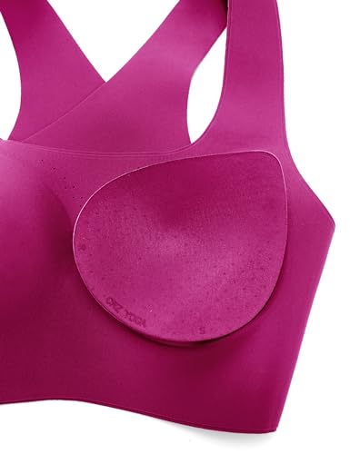 Image of CRZ YOGA Womens Flex Sculpt Racerback Sports Bra - U Neck Medium Impact Padded Wireless Workout Gym Crop Top