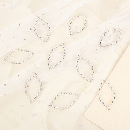 CHGCRAFT 20pcs Alloy Open Back Bezel Pendants Leaf Shape Pendant Resin Frame Pendant for Resin Pressed Flower DIY Earrings Necklace Bracelet Jewelry Making 65x35x2.5mm, Antique Silver by CHGCRAFT - Image 4