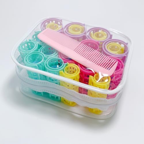 30 Pieces Plastic Hair Rollers Curlers Snap On Rollers Self Grip Rollers For DIY Hairdressing Hair Salon Hair Barber, 5 Sizes - 66 - View #12