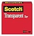 Scotch Transparent Tape, Wide Width, Engineered for Office and Home Use, 1 x 2592 Inches, Boxed (600)