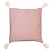 Produktbild Jean & Len Kissenhülle mit Quasten aus 100% Bio-Baumwolle, mit Knöpfen aus Kokosnuss, Oeko-TEX & GOTS Zertifiziert, in der Farbe rosa, produziert in der Türkei, Kissenbezug 45x45 cm