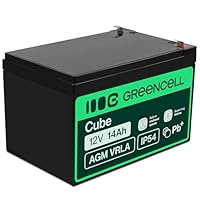 Green Cell AGM 12V 14Ah Akku VRLA Blei-Batterie Bleiakku Ersatzakku Gelakku Akkubatterie Zyklenfest Unbemannt Spielzeug, Elektro Spielzeug, Alarm, Notstrom, Kinderfahrzeuge, Kinder-Quad, Schwarz AGM08