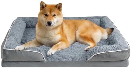 Cama Grande para Perro, de Espuma Viscoelástica con Funda Lavable...