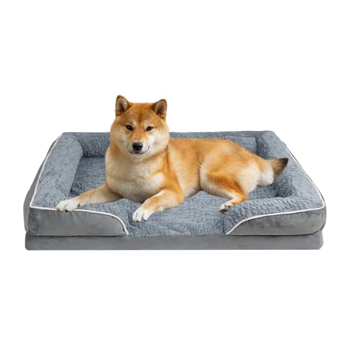 Oskuglin Grande Cuccia per Cani, Cuccia in Memory Foam con Fodera Lavabile e Rimovibile, Cuscino con Struttura a Nido, Cuscino Antiscivolo per Cani e Fodera Impermeabile (L91*69cm)