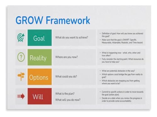Mentoring Session Structure Poster for Coach Training Space | Provides clear roadmap for one on one development discussions. for
