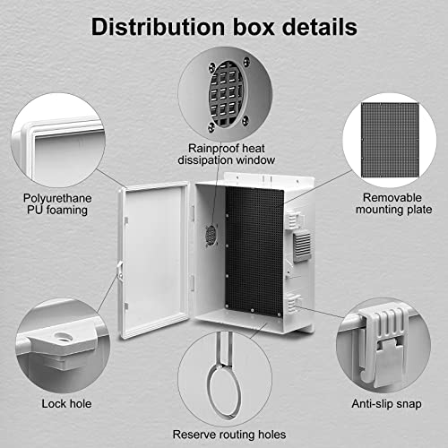 Namunanee Outdoor Electrical Junction Box, Abs Water Resistant Enclosure With Internal Mounting Panel & Hinged Cover, 9.2"H* 7"L* 4.6"W #TOP3