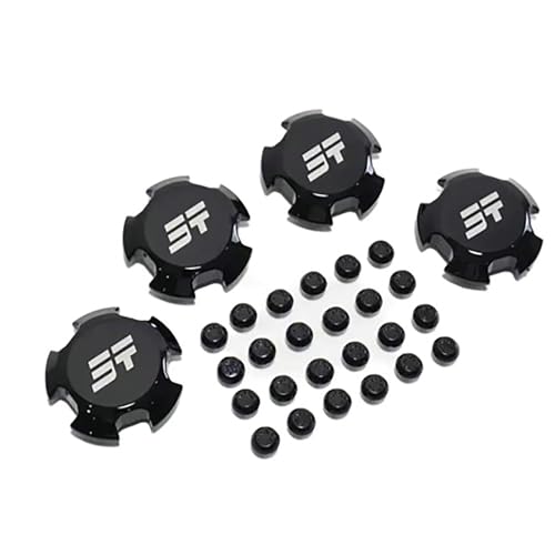 4 Wheel Caps Cover Set, Glossy Black with 24 Decorative Black Screws, Fits Jetour T2 2024-2025