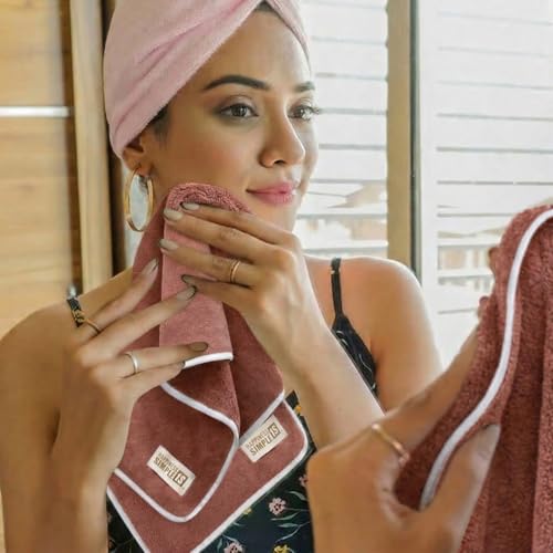 Image of LINEAR Microfiber Hand Towels /Small Size Towel /Face Towel /Towel for Men, Women & Babies /Ultra Soft, Absorbent & Quick Dry Towels for Gym, Travel 500 GSM (Brown-2)