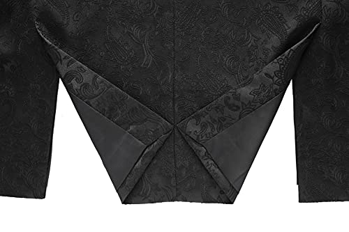 MOGU Mens 2 Piece Double Breasted Tuxedo Slim Fit Jacquard Floral Vintage Groomsmen Wedding Prom Suit4