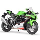 SIzlaho ミニダイキャストカー に適合する カワサキニンジャ ZX-10R ZX10R 2021 オートバイモデルモーターダイキャストメタルおもちゃバイク車両趣味ギフトグリーン 1/12 スケール (ZX-10R グリーン) [並行輸入品]