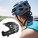 Aosekaa Bike Helmet Lightweight Cycling Helmet Outdoor Sports Ventilation Shock Absorbing BMX Skating Riding Comfortable with Visor, Black Gray
